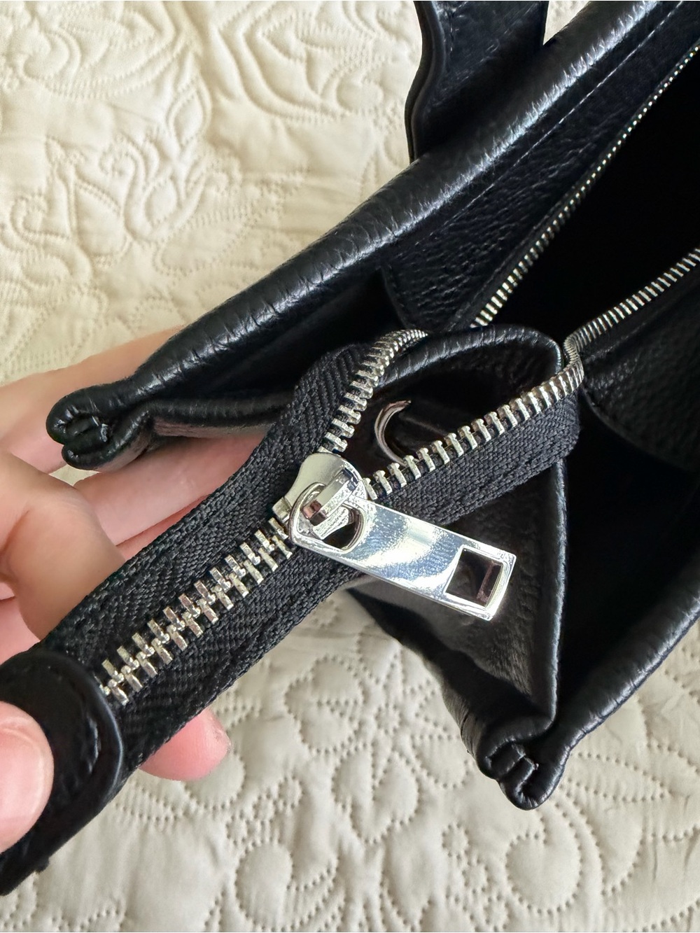 Classic Black Tote Bag with Bold Lettering NWT - Picture 7 of 13